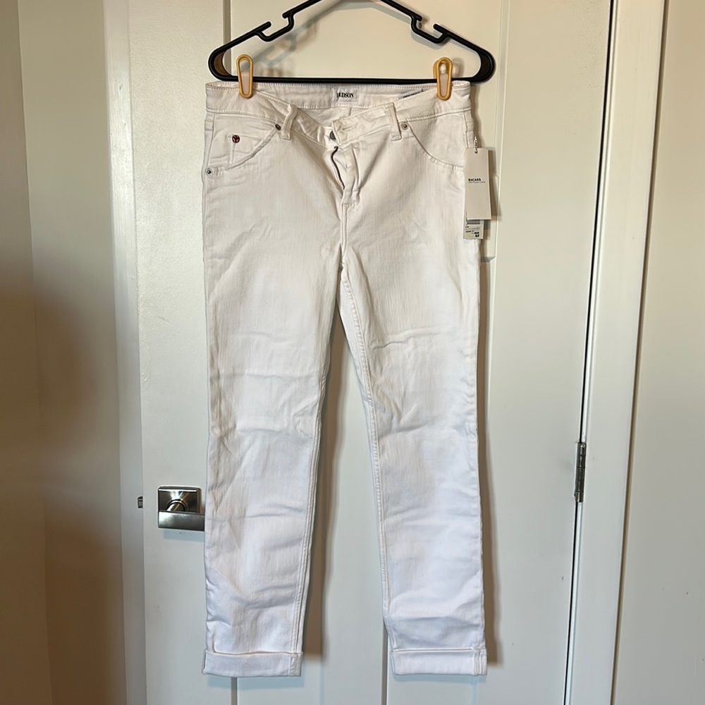 Hudson white stretch cropped jeans - size 29